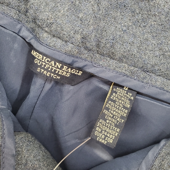 American Eagle Womens 8 31x32 Blue Gray Trouser Pants Wool Blend Lined Bootcut - Picture 7 of 10